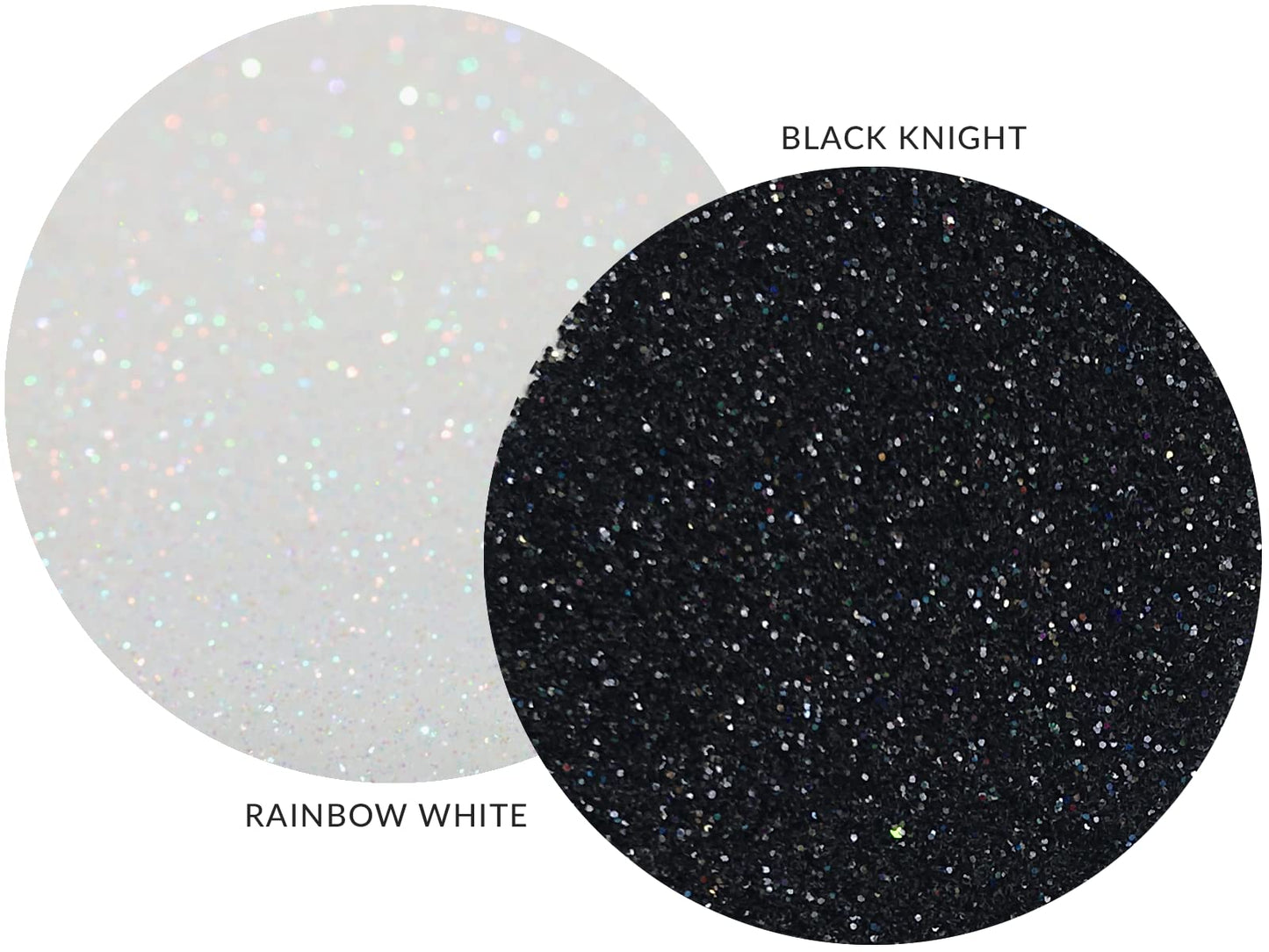 MARBLERS Twinkle Face & Body Glitter Duo [Black Knight & Rainbow White] 0.36oz (10g) | Non-Toxic | Cruelty-Free | Eyeshadow, Nail Polish, Nail Art |
