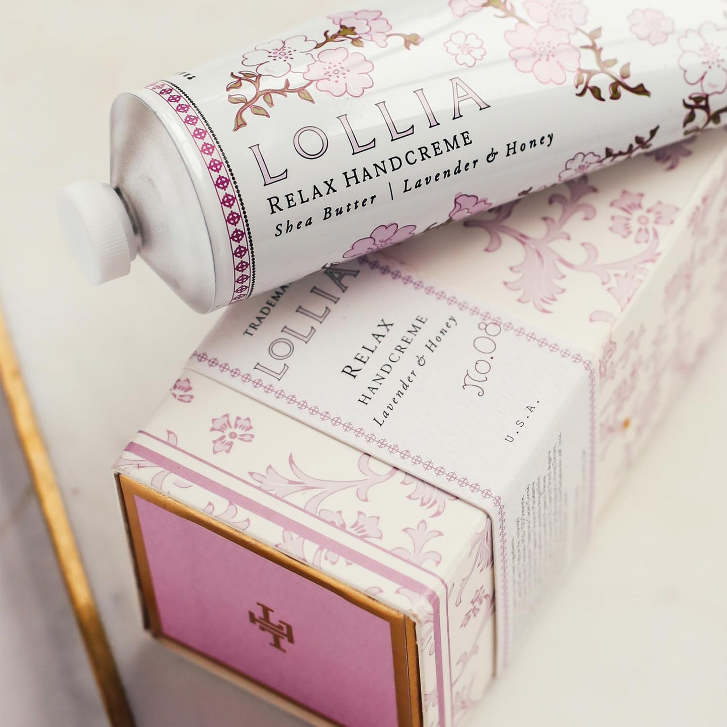 LOLLIA Relax Handcreme, 4 oz, Sugar Cane, Vanilla Bean, & Jasmine, Scented Hand Cream for Women, Moisturizing Lotion for Dry Hands, Quick Absorbing