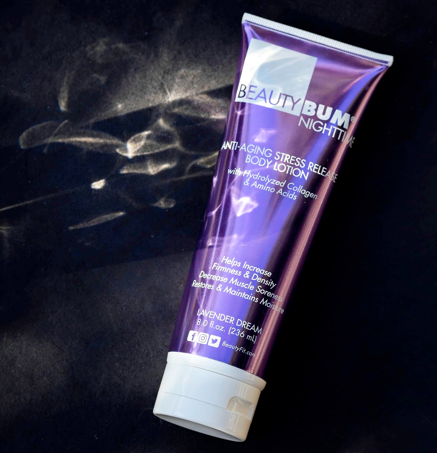 BeautyFit BeautyBum Nighttime Anti-Aging Stress Release Body Lotion - Helps with Muscle Recovery - Moisturizes and Smoothes Skin - Minimizes Dimples