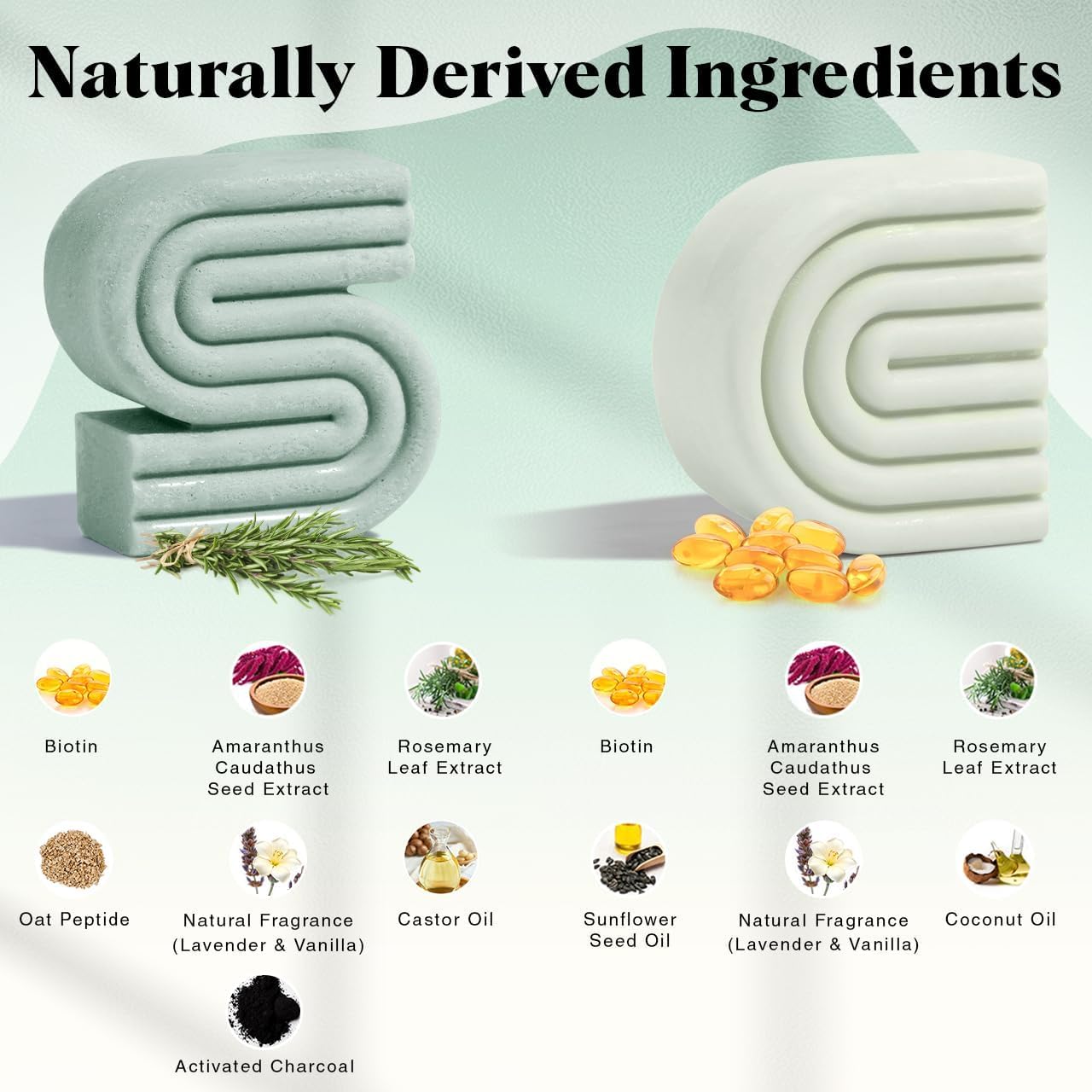Kitsch Rosemary & Biotin Shampoo and Conditioner Set for Hair Growth - Strengthening, Thickening & Volumizing Shampoo and Conditioner Bar - Paraben