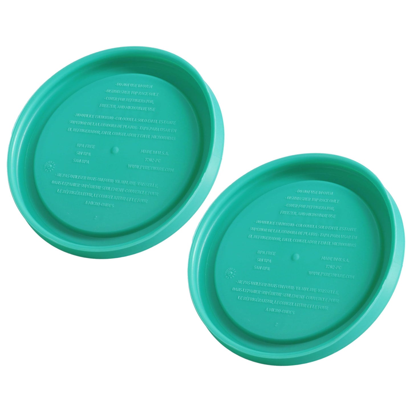 Pyrex 7202-PC 1-Cup Green Food Storage Replacement Lid (2-Pack) - Made in USA