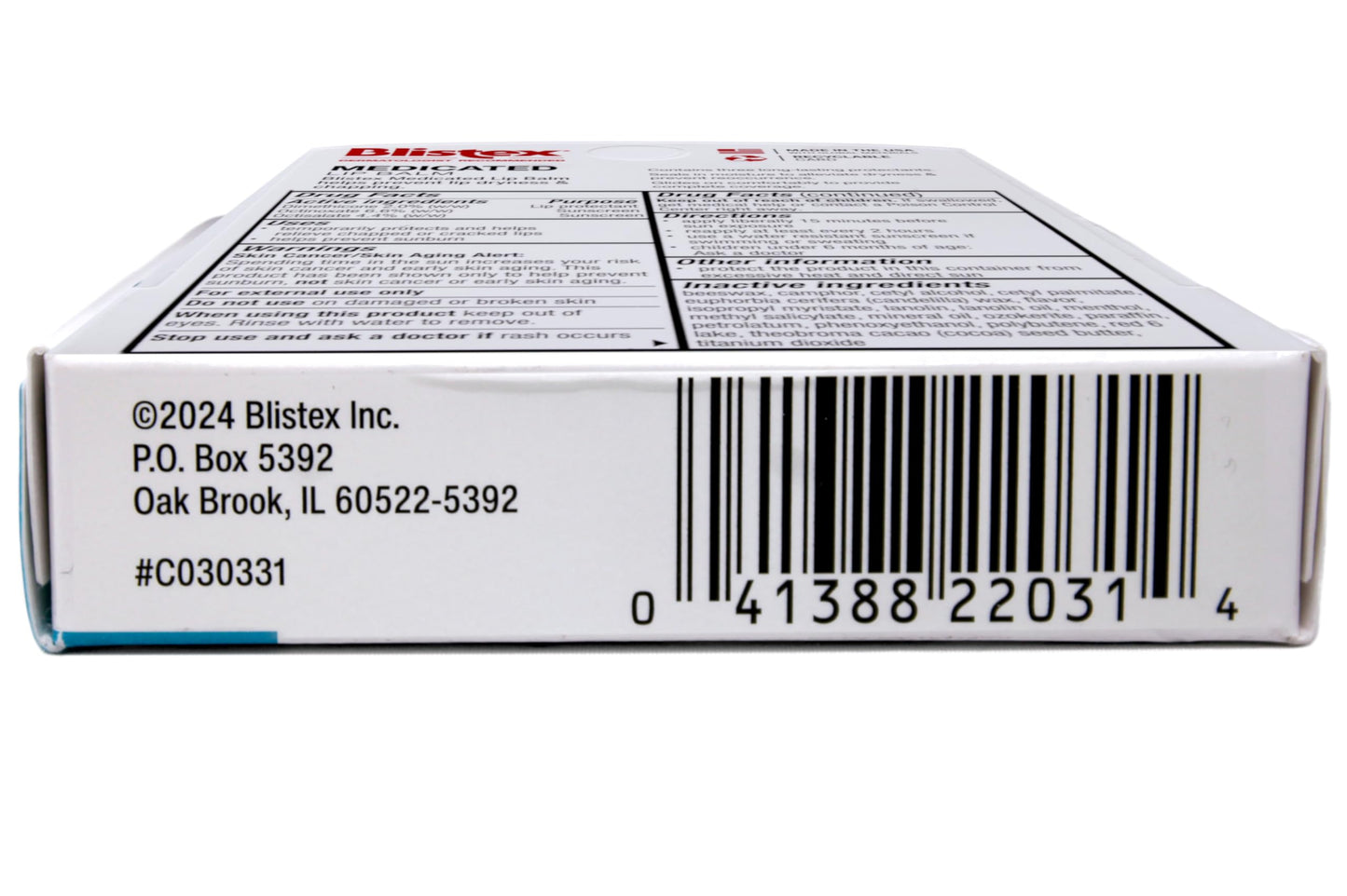 Blistex Medicated Lip Balm SPF 15 0.15 Oz (8 Pack)