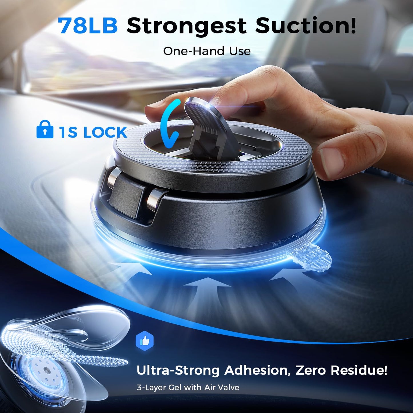 ACMEZING NeverFall Car Phone Holder for MagSafe [78+LBS Ultra Grip | 2400gf Magnetic Power] 360° Foldable Car Mount Cell Phone Holders for Your Car…