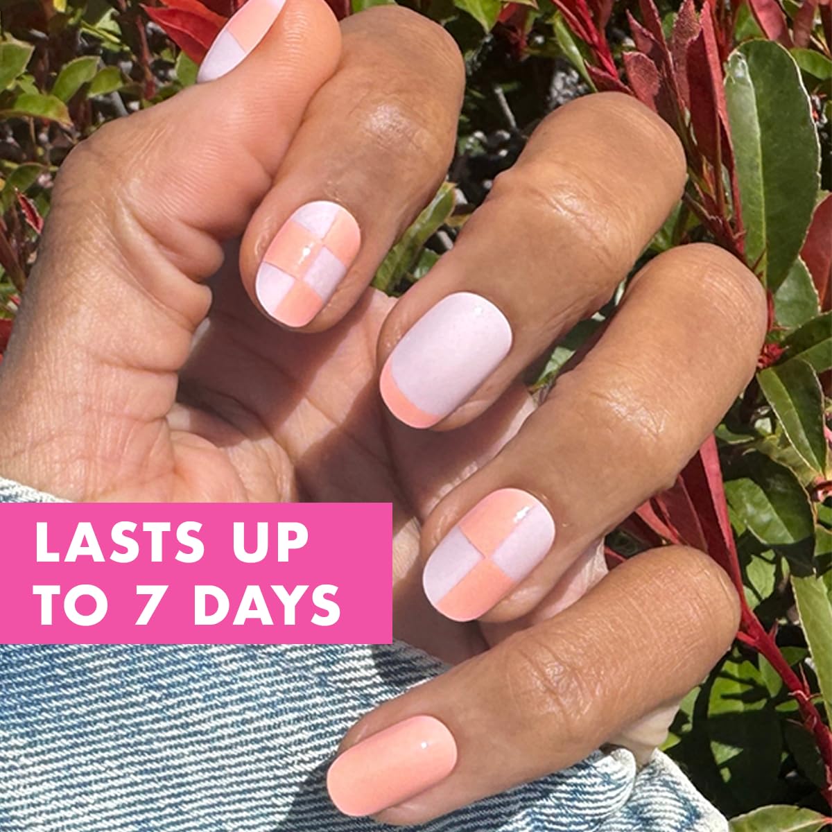 Olive & June Classic Super Stick Mani Summer Press On Nails | No Glue Needed | 32 Tab Nails 16 Sizes | Non-Toxic Tabs Easy On-Off Non-Damaging | 7-Day Beauty & Personal Care Olive & June