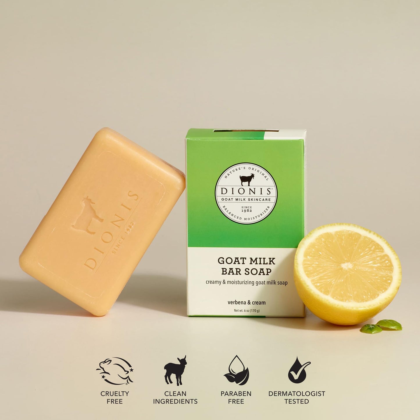 Dionis Goat Milk Lemon Verbena and Cream Bar Soap 6 oz (Pack of 1)