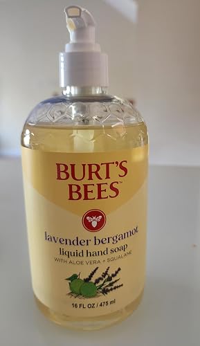 Burt's Bees Moisturizing Liquid Hand Soap Pump - Natural Hand Wash for Bathroom and Kitchen, Soft on Hands, Luxury Fragrance, Lavender Bergamot Scent