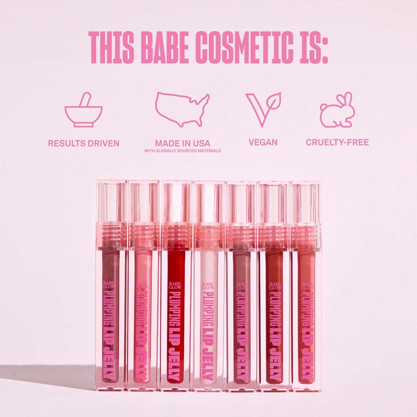 BABE ORIGINAL Plumping Lip Jelly for Fuller Looking Lips | Lip Gloss with Peptides Hyaluronic Acid Plumps & Hydrates Lips | Cruelty-Free, Vegan