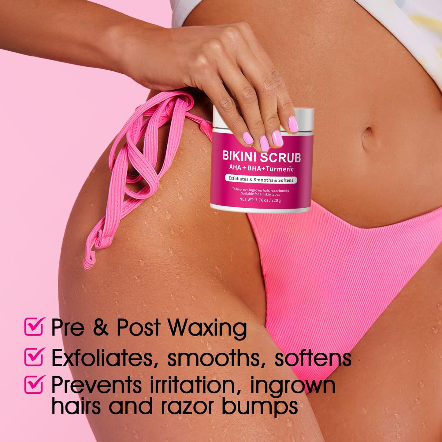 Bikini Area Exfoliator with 10% AHA+BHA & Turmeric, Ingrown Hair & Razor Bumps for Bikini Underarm Area, Skin Moisturizing, Smoothing, Even Skin Tone Beauty and Personal Care VOERUY