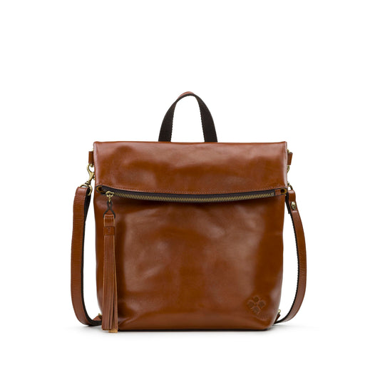 Patricia Nash Luzille 100% Full Grain Leather Backpack for Women - Convertible Backpack Tote - Genuine Leather BackPack Purse/Crossbody, Tan O/S