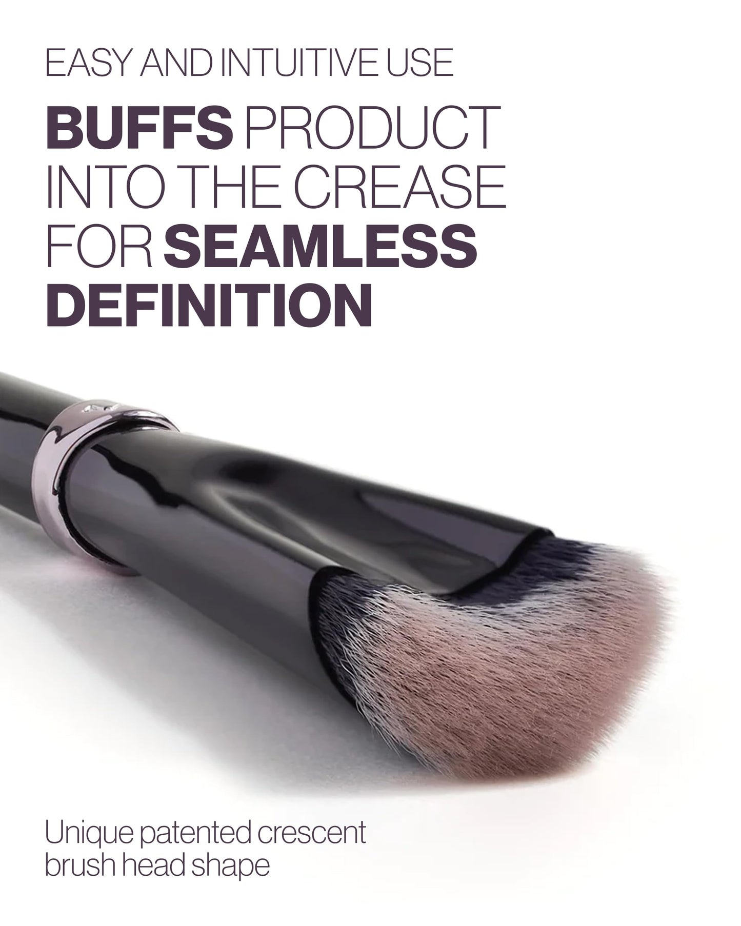 Anisa Beauty Eye Crescent Crease Brush | Professional Soft Dense Vegan Brush for Blending Cream, Liquid, and Powder Eyeshadow | Crescent Head Shape