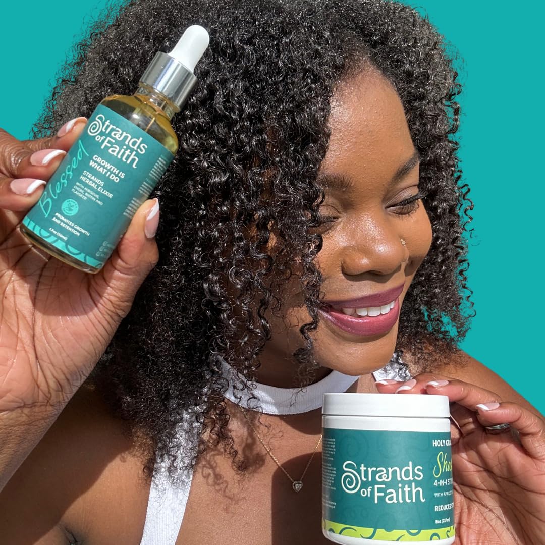 Strands of Faith Shape 4-in-1 Styling Cream | Moisturizer, Leave-In, Styler & Oil | Promotes Growth & Length Retention | Defines Curls, Reduces Frizz