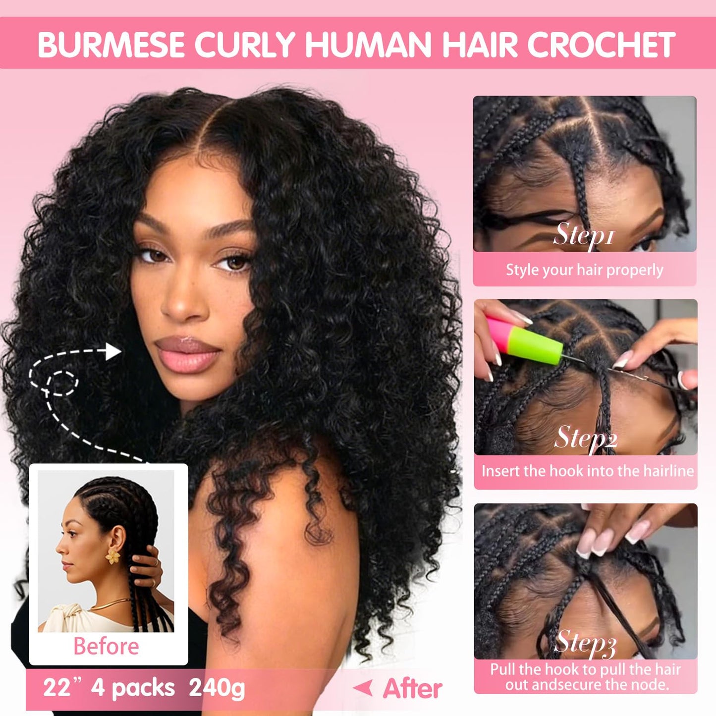 Canaryfly Burmese Curly Crochet Hair Human Hair 20 Inch 60g Pre-Separated Feather Crochet Hair Extensions, Soft & Lightweight Spiral Curly Miracle Beauty and Personal Care CanaryFly