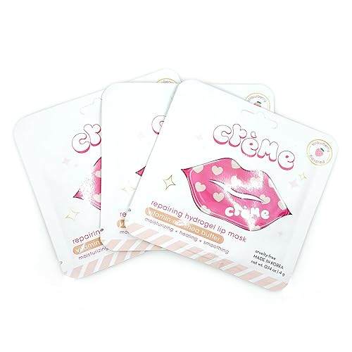 The Crème Shop Boba Bears Repairing Hydrogel Lip Mask - Shea Butter & Vitamin E Hydrate and Repair for Smooth, Plump Skin - Korean Lip Mask for Dry