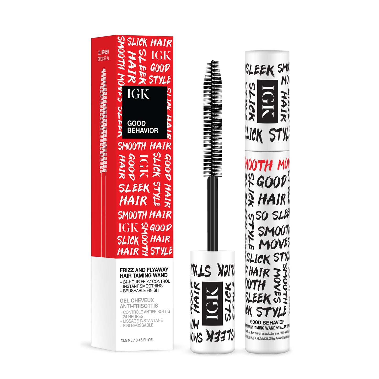 IGK Good Behavior Frizz & Flyaway Taming Wand | Instantly Smooths Flyaways, Slicks Back Styles & Details Edges | 24-Hour Frizz Control | Vegan +