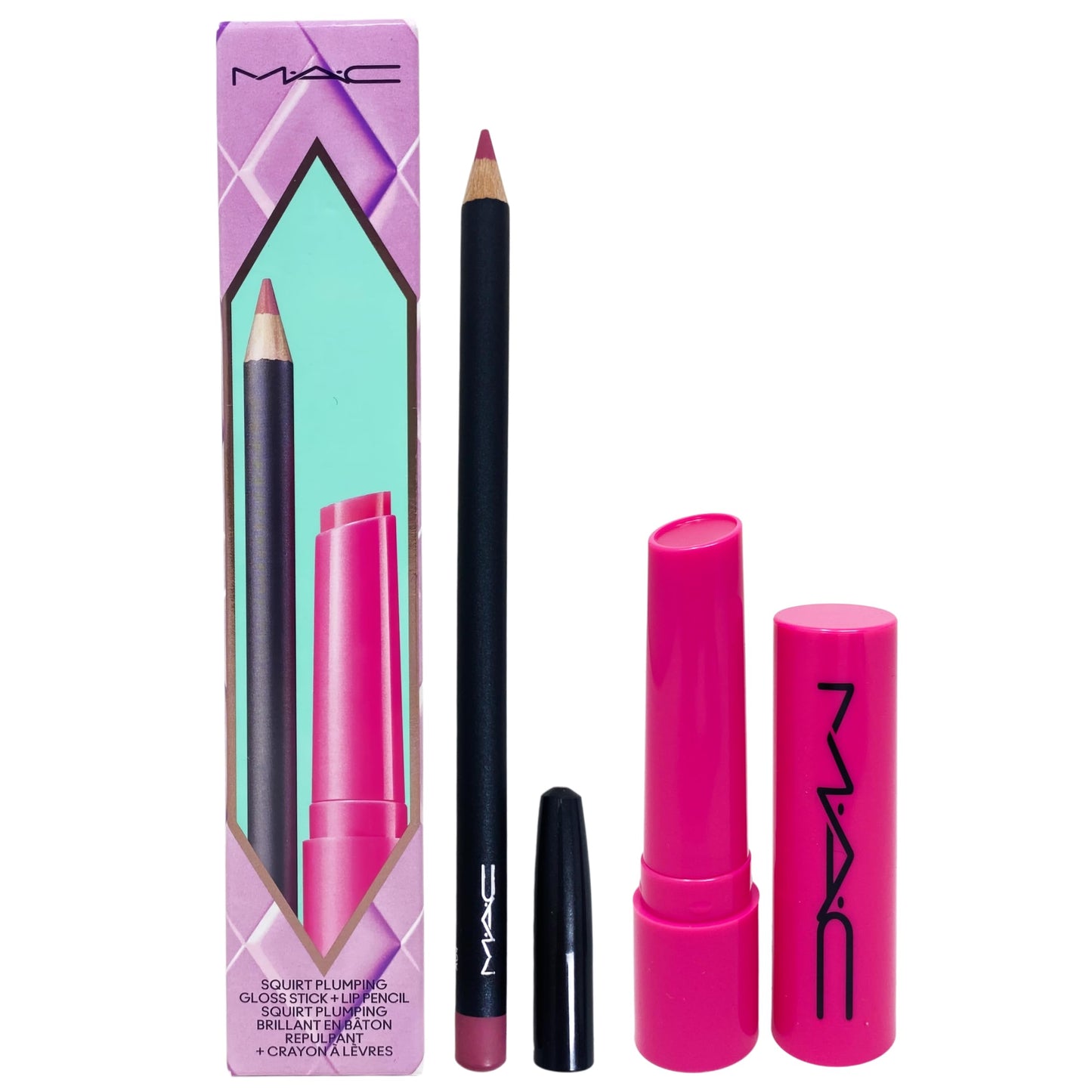 MAC M·A·C Cosmetics Holiday Exclusive Anything's Glossible Squirt Plumping Gloss Stick and Lip Pencil Duo Set - Edge to Edge/Amped