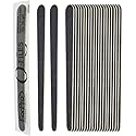 ForPro Professional Collection O-Files Wood Boards, Black, 100/180 Grit, Manicure & Pedicure Nail Files, 6” L x .75“ W, 100-Count