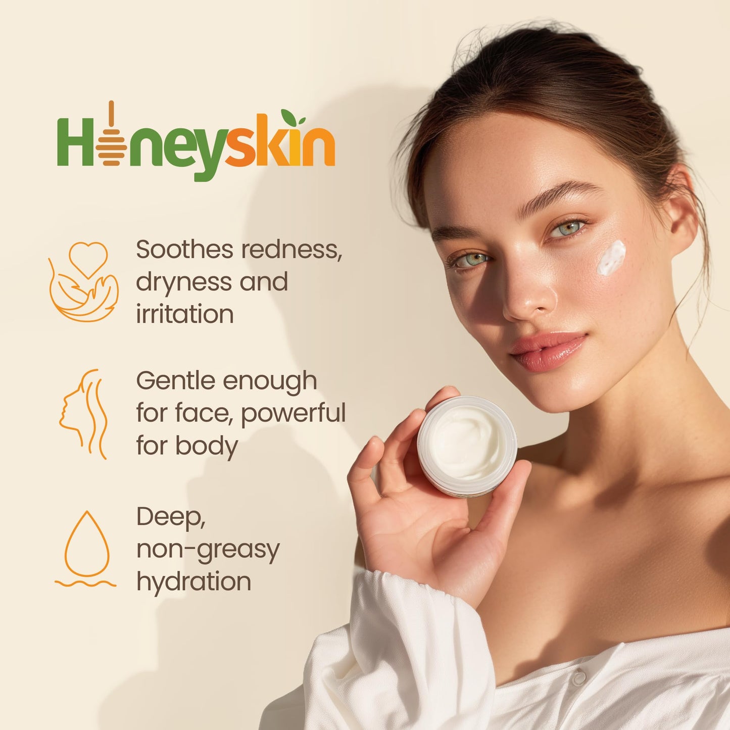 Hydrating Face Moisturizer & Body Cream with Manuka Honey Cream - Organic Face Moisturizer with Honey for Extremely Dry Skin - for Dry & Itchy Skin
