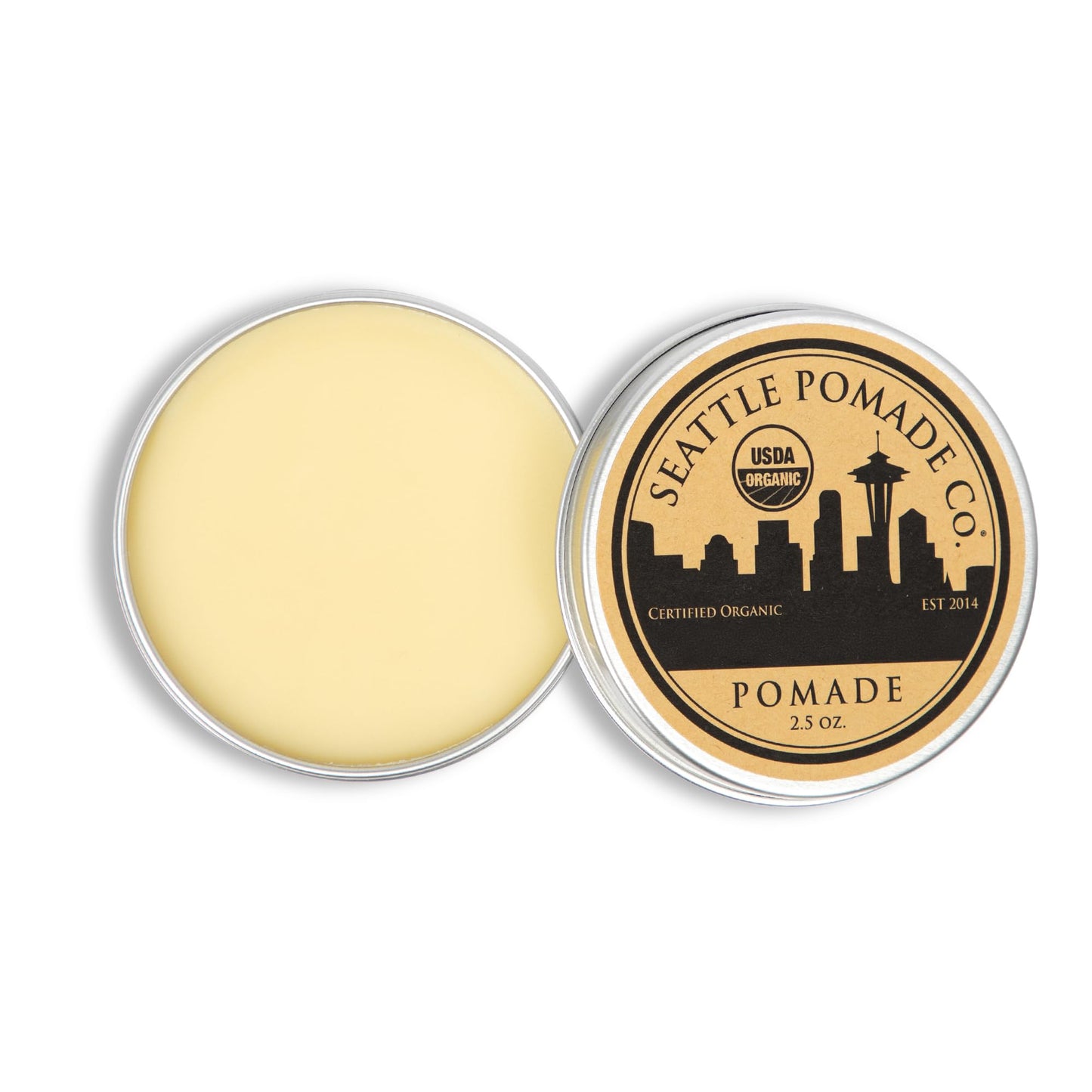 Seattle Pomade Co. USDA Certified Organic Pomade. Medium Hold & High Shine, Hair Styling Formula Non GMO, Made with organic materials from around the