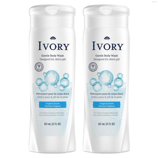 Ivory Body Wash, Designed for the Whole Family, Gentle Formula, Free of Dyes Heavy Perfumes Parabens Phthalates & Silicones, Original Scent, 21 oz Beauty & Personal Care Ivory