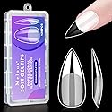 Melous Medium Stiletto Gel False Nail Tips, 120 PCS Pre Buff Full Cover, Square, Matte, 12 Sizes, 120 Number of Pieces, Nail Art Enhancement