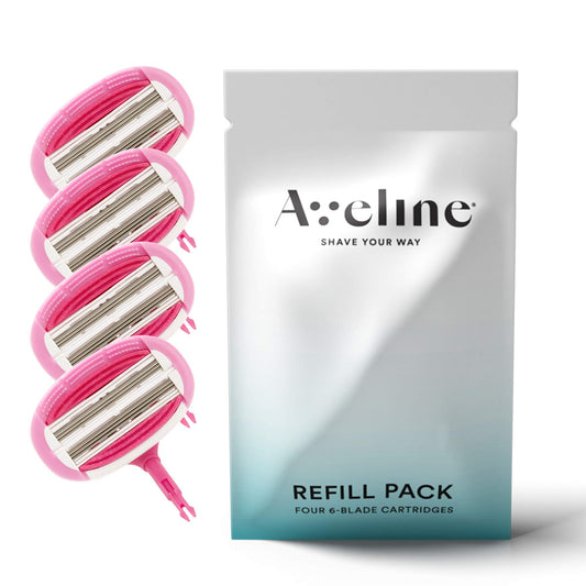Aveline Smooth Razor Blade Refill 6-Blade Cartridges for Close Shave without Tugging, Pulling, Redness, or Razor Burns - for Sensistive Skin (4 Beauty and Personal Care Aveline