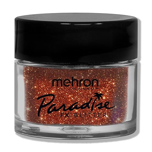 Mehron Makeup Paradise Glitter FX | Professional Cosmetic for Makeup & Art | Vibrant & Shimmering Loose Glitter .25 oz (7 g) (Orange Harvest)