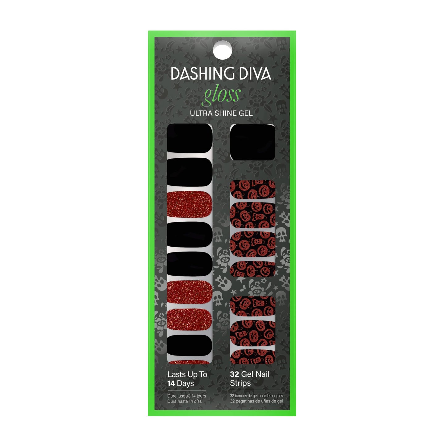 Dashing Diva Gloss Nail Strips - Hallow Queen | UV Free, Chip Resistant, Long Lasting Gel Nail Stickers | Contains 32 Nail Wraps, 1 Prep Pad, 1 Nail Beauty & Personal Care Dashing Diva
