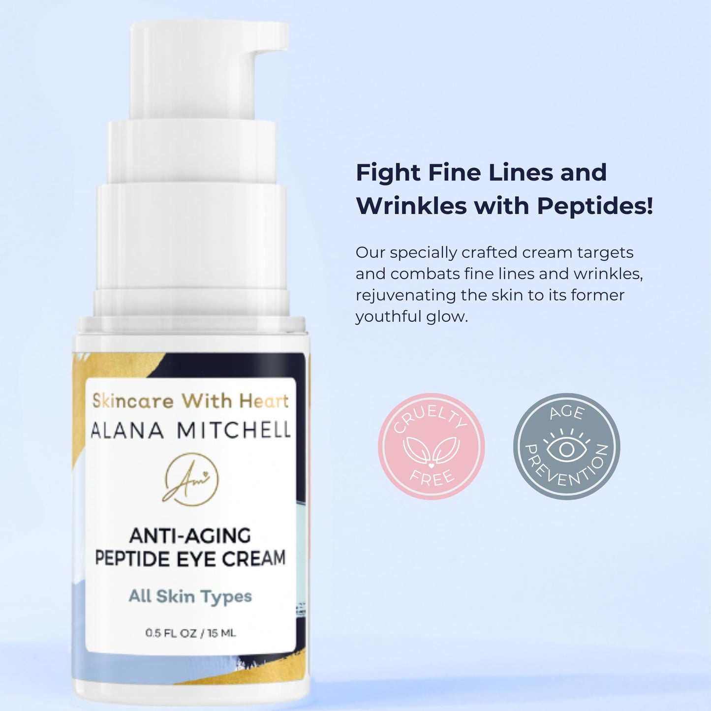 Anti-Aging Peptide Under Eye Cream - Peptide Eye Cream for Hydrated & Firm Skin - Under Eye Cream for Dark Circles and Puffiness - Anti Aging Eye
