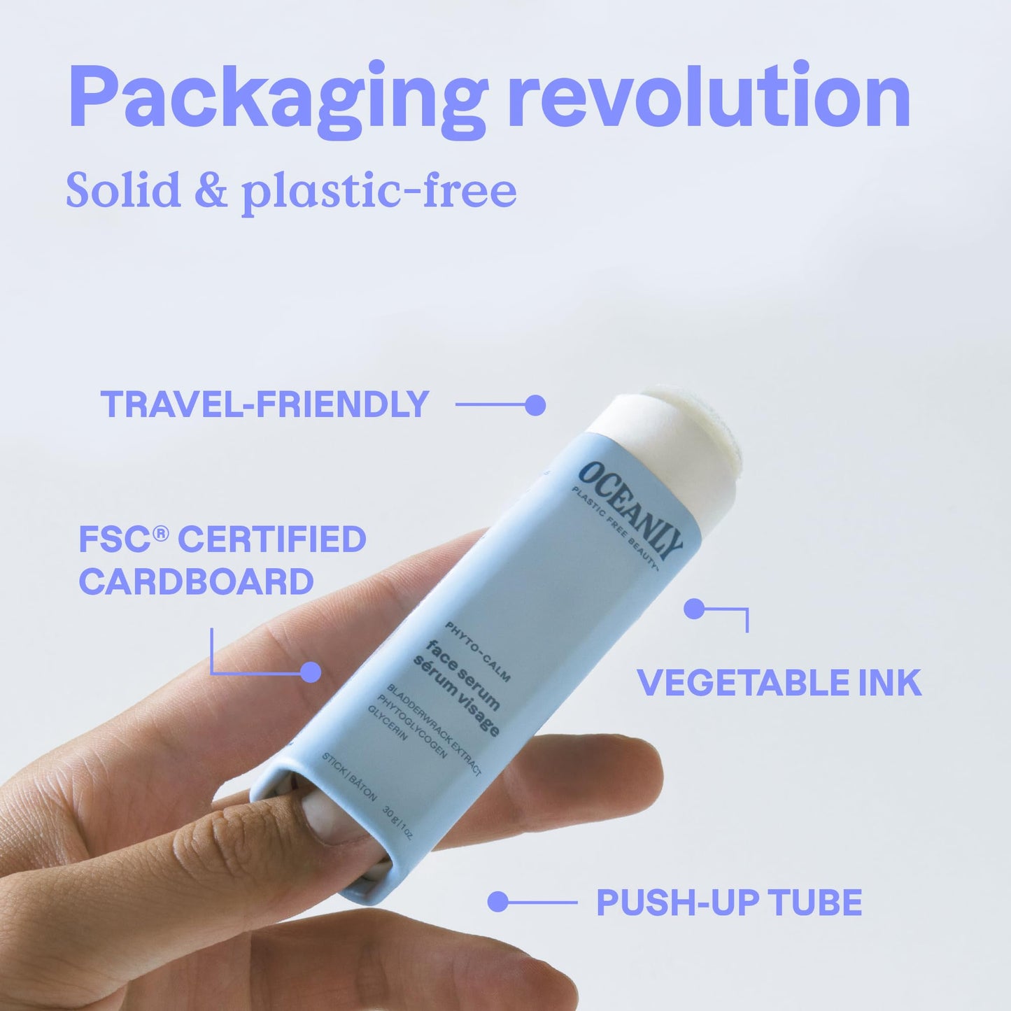 ATTITUDE Oceanly Face Serum Stick, EWG Verified, Plastic-free, Plant and Mineral-Based Ingredients, Vegan and Cruelty-free Beauty Products, PHYTO