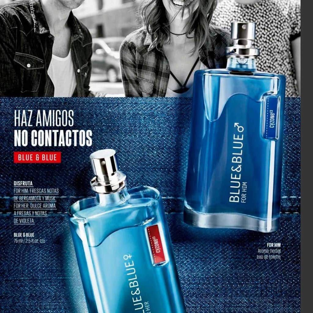 Cyzone Blue & Blue Eau de Parfum for Her and Eau de Toilette for Him Set, 2.5 fl. oz. Each