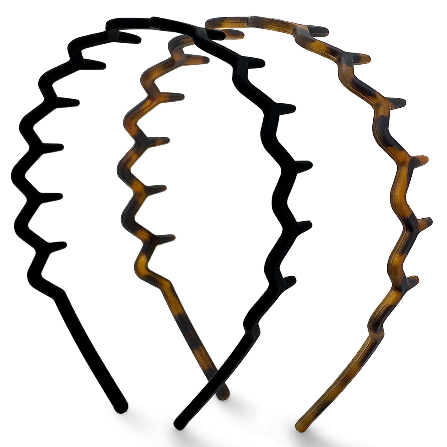 Kitsch Zig Zag Headbands for Women - Fashion Accessories for Slicked Back Styles - Comfortable Wavy Headbands | Comb Headband with Teeth - Black Beauty and Personal Care Kitsch