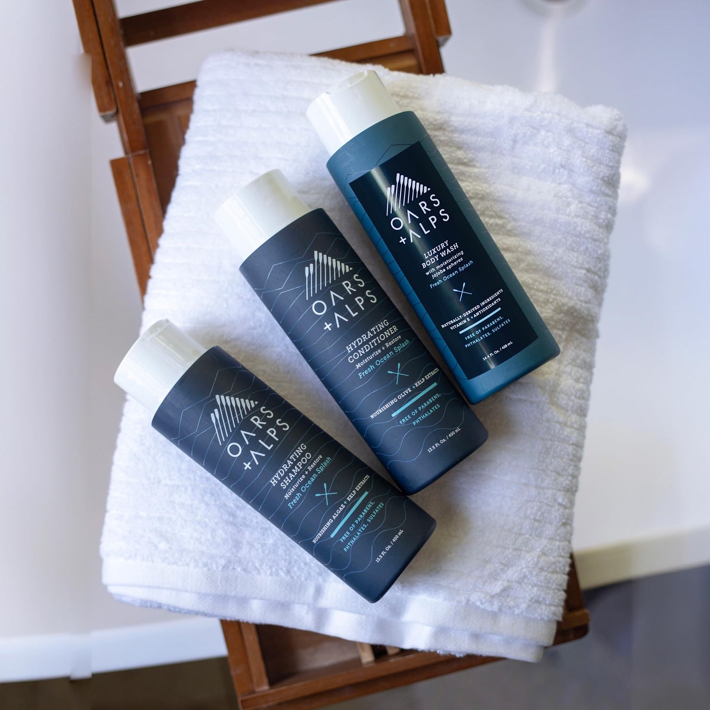 Oars + Alps Men's Sulfate Free Hair Shampoo and Conditioner Set for Men & Women, Infused with Kelp & Algae Extracts, Nourishing & Moisturizing