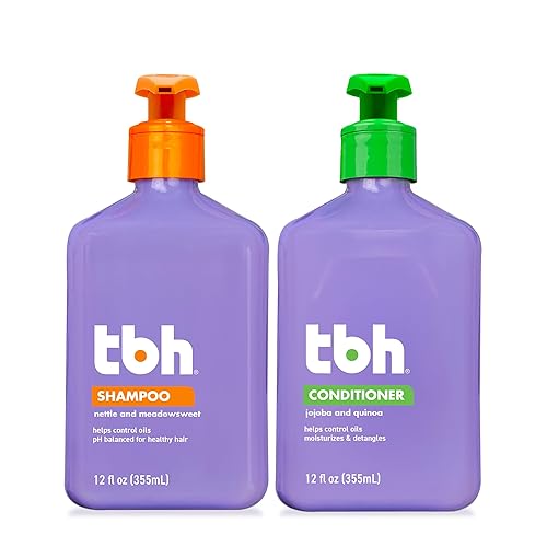 TBH Kids & Teen Shampoo and Conditioner Set - Sulfate & Paraben Free, Lightweight & Hydrating Hair Care for All Hair Types - 2-Pack, 12 oz Each