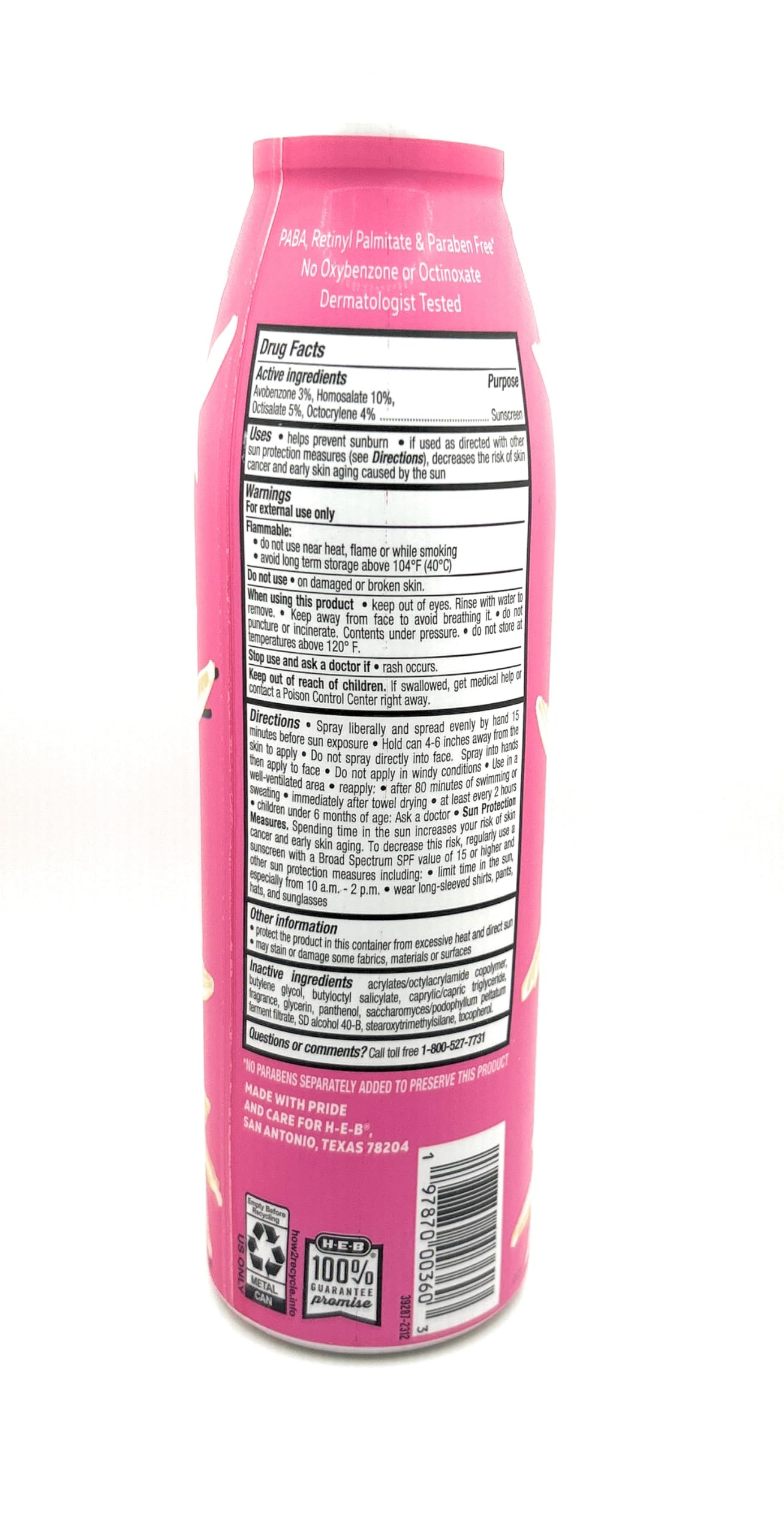 H-E-B Mexican Vanilla Scented Sunscreen Spray - SPF 50-5.5oz - 1 bottle