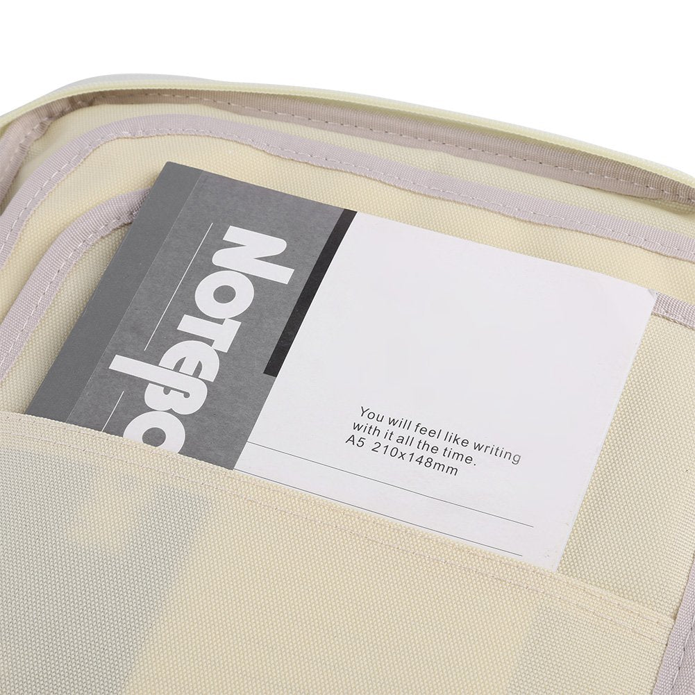 A4 Document Bag, A4 File Folder Portfolio Organizer Multi Functional Zippered Case Travel Pouch Handbag for Phones Notebooks Pens Documents (13.8 x