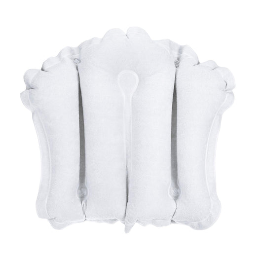 PATIKIL Inflatable Bath Pillow with Suction Cups, Terry Cloth Covered Shell Shape Bath Pillow Neck Support for Bathtub Hot Tub, White Beauty and Personal Care PATIKIL