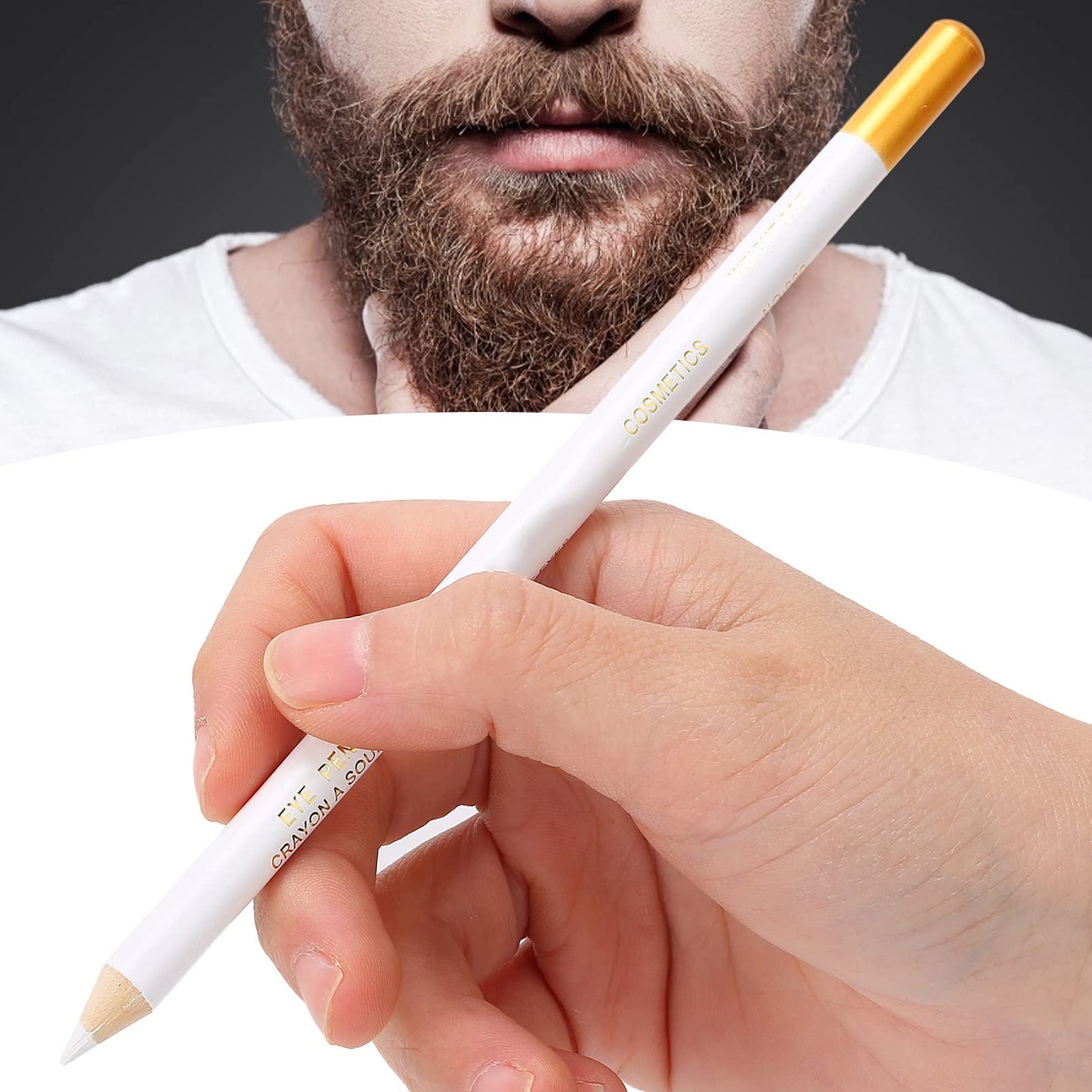 Beard Lineup Pen,ANGGREK White Hairline Pen Professional Beard Pencil Filler Household Beard Pencil Liner Shaping Styling Tool(White) Beauty and Personal Care ANGGREK