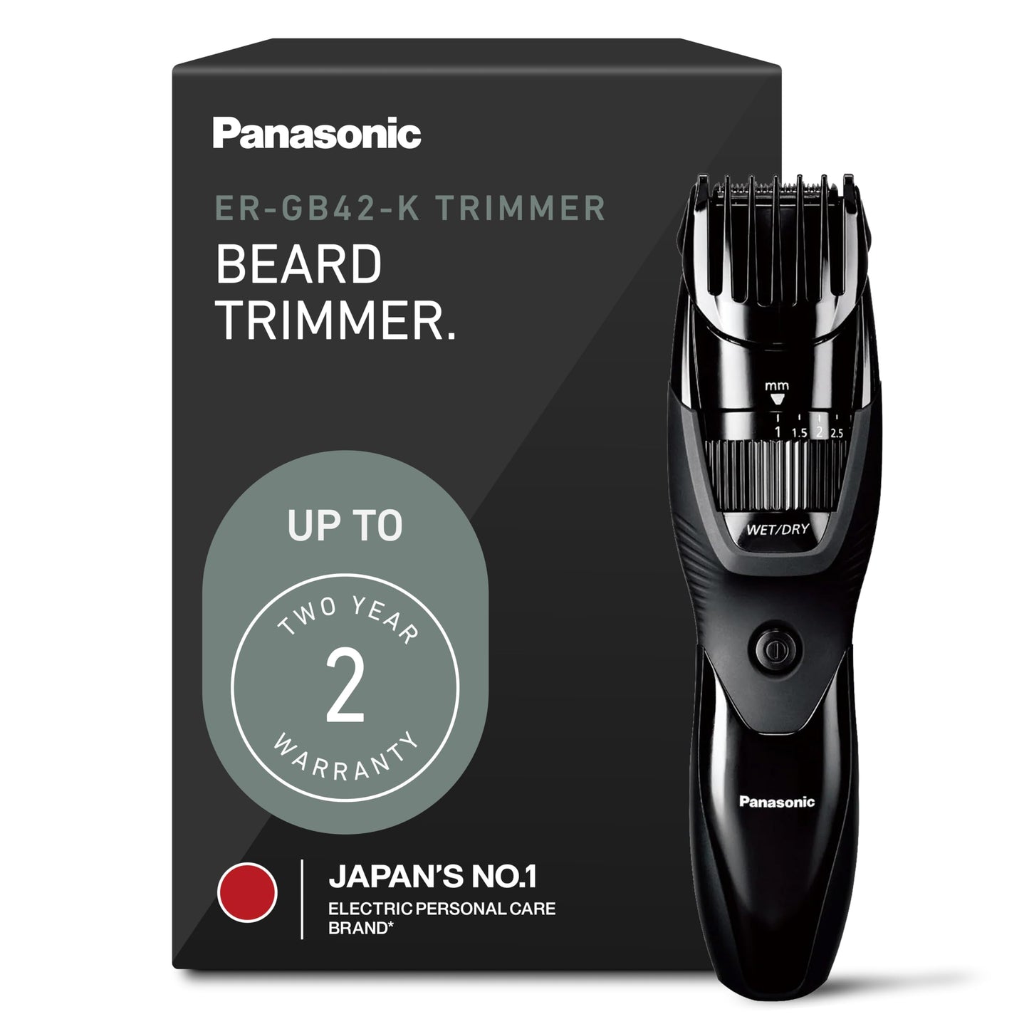 Panasonic Cordless Beard Trimmer for Men with Precision Dial, 19 Adjustable Length Settings, Rechargeable Battery, Washable, Birthday Gifts for Men Beauty and Personal Care Panasonic Default Title