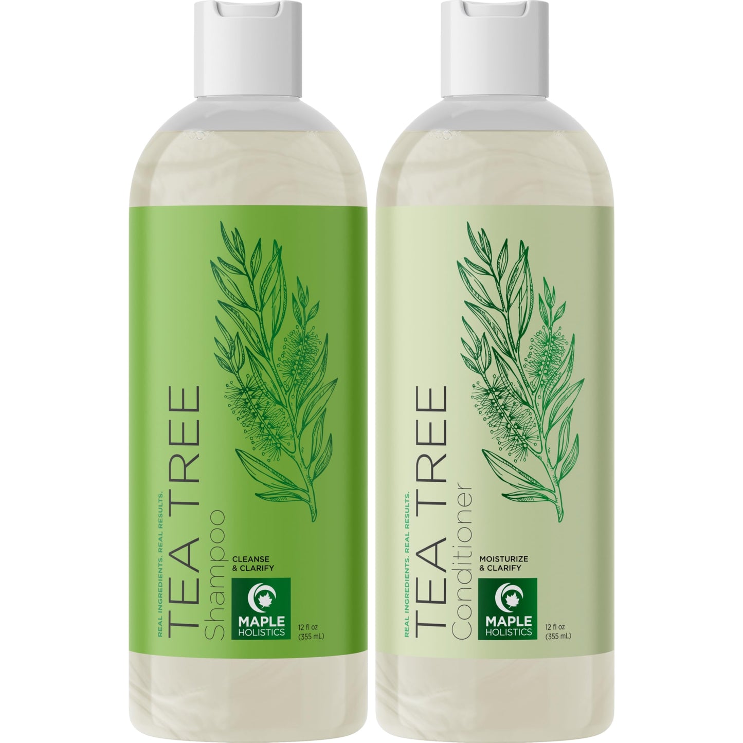 Tea Tree Shampoo and Conditioner Set - Sulfate Free Clarifying Shampoo and Conditioner for Oily Hair & Scalp Care with Cleansing Tea Tree Oil