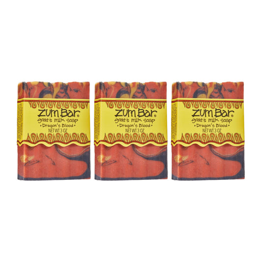 Zum Indigo Wild Goat's Milk Soap Bar - Bar Soap for Hands & Body Made with Essential Oils - 3 oz - Dragon's Blood (3 Pack) Beauty & Personal Care Zum