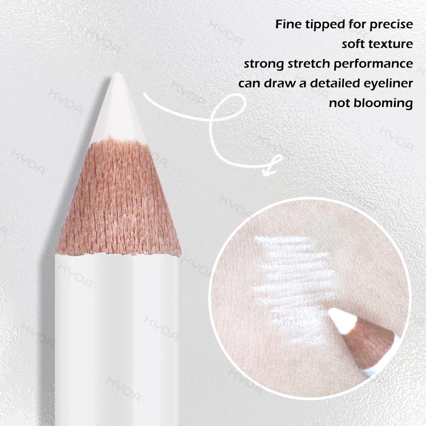 Ownest 12 Pcs White Eyeliner Highlighter Pen, White Pearl Eyeliner Pencil Set, Soft Shimmer Liner & Shadow Pencil, Lasting Smooth Cream Eye Liner Pen