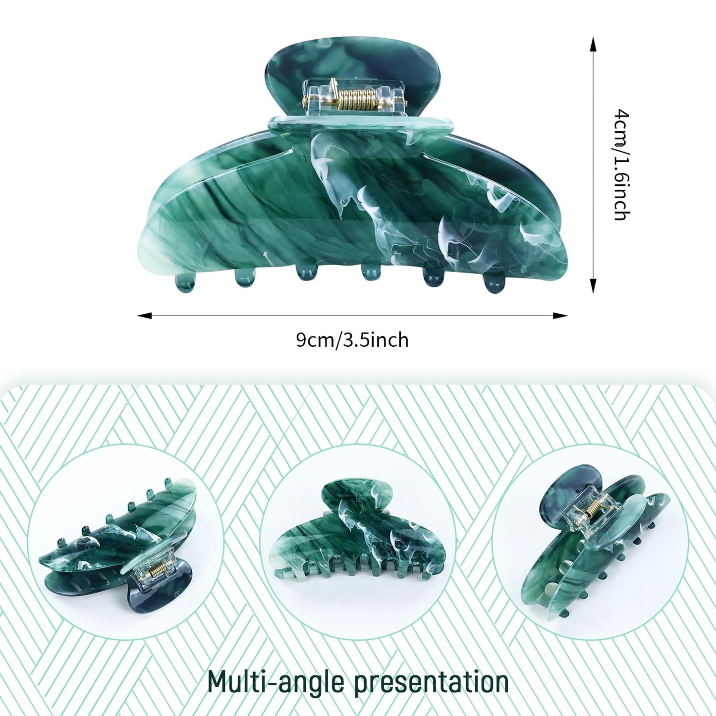 Lawie 6 Pack Pink Blue Green Purple Brown Butterfly Octopus Plastic Hair Claw Clips Jaw Barrettes Grips Clamps Decorative Buns Chignon Twist Hair Up