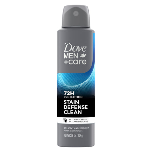 Dove Men+Care Antiperspirant Deodorant Dry Spray Stain Defense Clean For Men Anti-White Marks & Yellow Stains, 72-hour Sweat and Odor Protection Beauty and Personal Care DOVE MEN + CARE