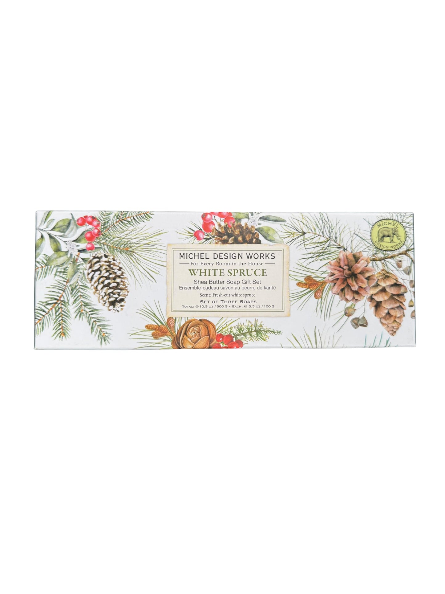 Michel Design Works Triple Shea Butter Soap Gift Set (3 Bars) (White Spruce)