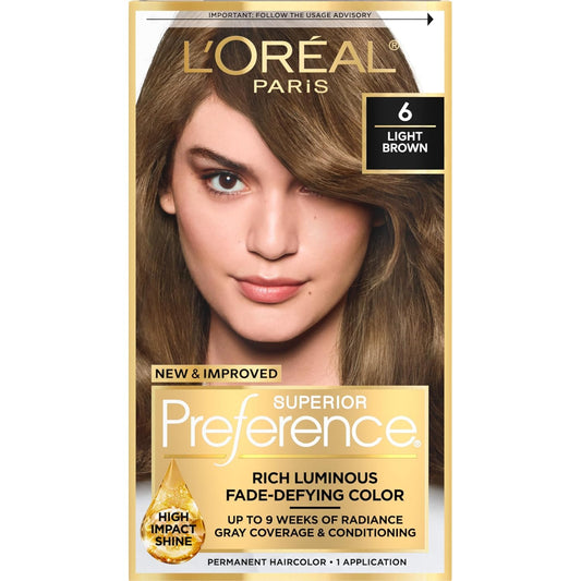 L'Oreal Paris Superior Preference Fade-Defying Color # 6 Light Brown - Natural By Loreal Paris For Unisex - 1 Appl 1 Ap