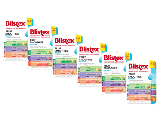 Blistex Fruit Smoothies Lip Moisturizers 3 Sticks 0.10 oz each Pack of 6