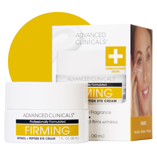 Advanced Clinicals Advanced Retinol Eye Balm + Peptides Face Moisturizer Cream | Visible Anti Aging Under Eyes Cream Improves Appearance Of Wrinkles