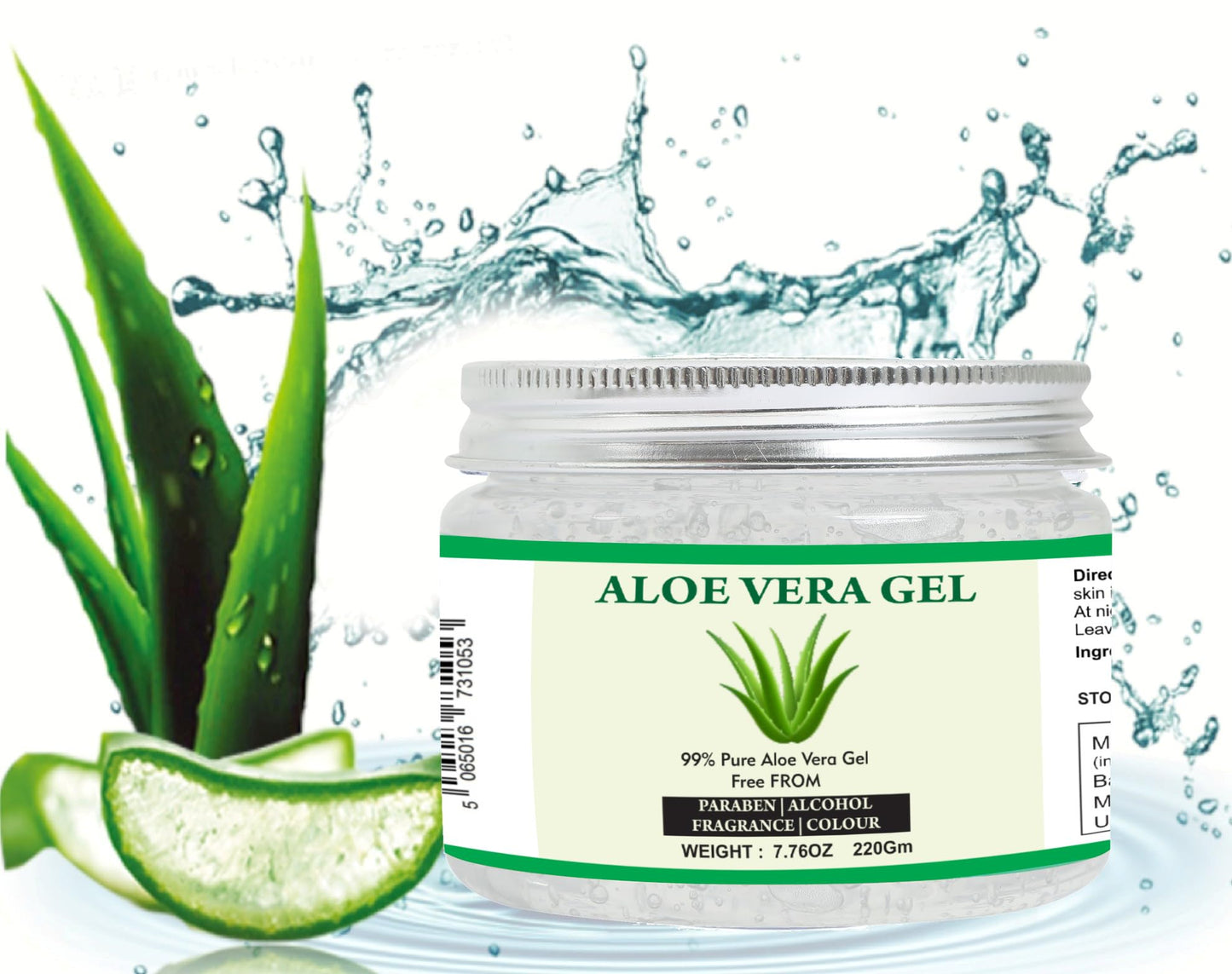 Raslok Aloe Vera Gel | 99% Pure Natural Aloe Gel | For Moisturizing Face Skin & Hair Care,Durable Moisturizing Hydrating Soothing | Non-Sticky (7.76 Beauty and Personal Care Raslok