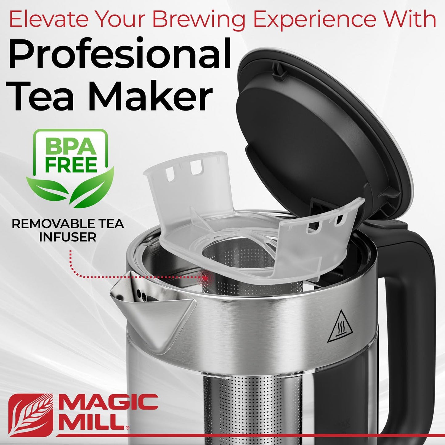 Magic Mill Pro Electric Kettle with tea Infuser and Temperature Control - Keep Warm Function, Rapid Boil, Automatic Safety Shut Off, BPA Free, No…