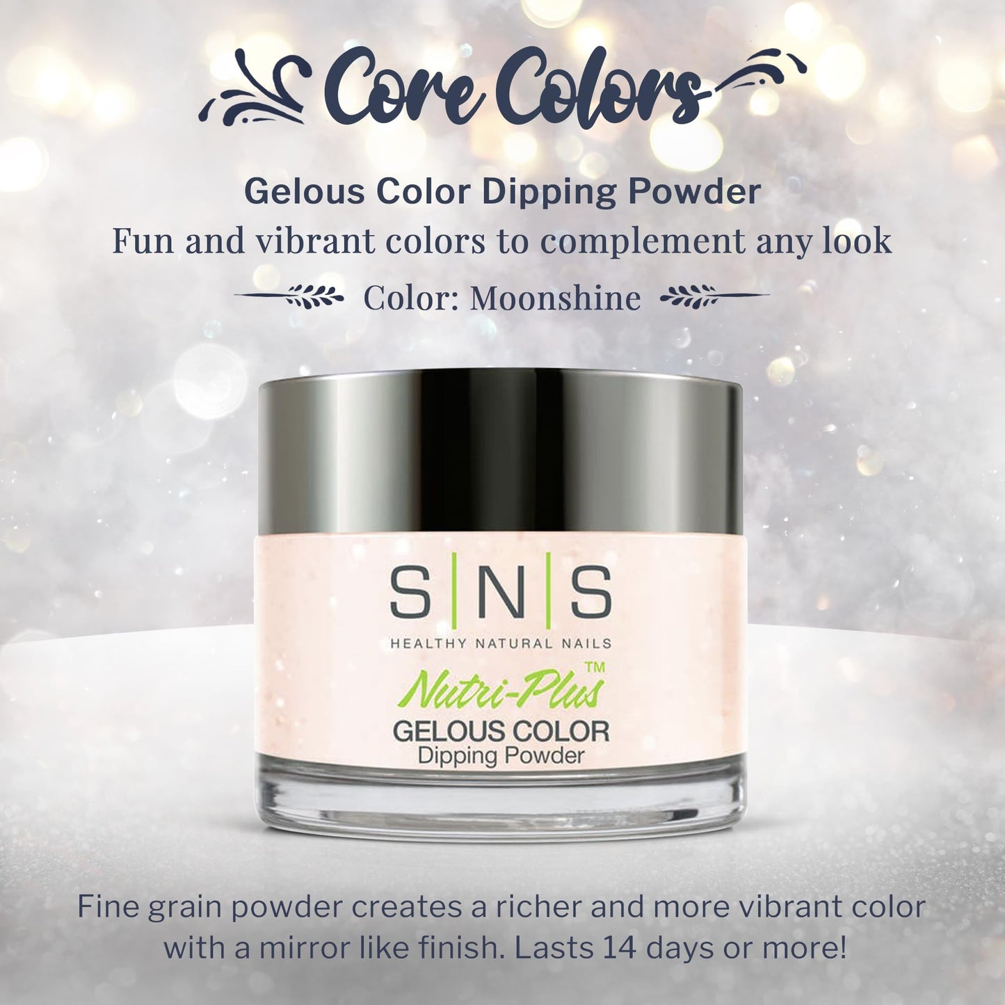 SNS Nail Dip Powder, Gelous Color Dipping Powder - Moonshine (Natural, Nudes, Gray/Cream, Beige, Shimmer) - Long-Lasting Dip Nail Color Lasts 14 Days Beauty & Personal Care SNS Healthy Natural Nails